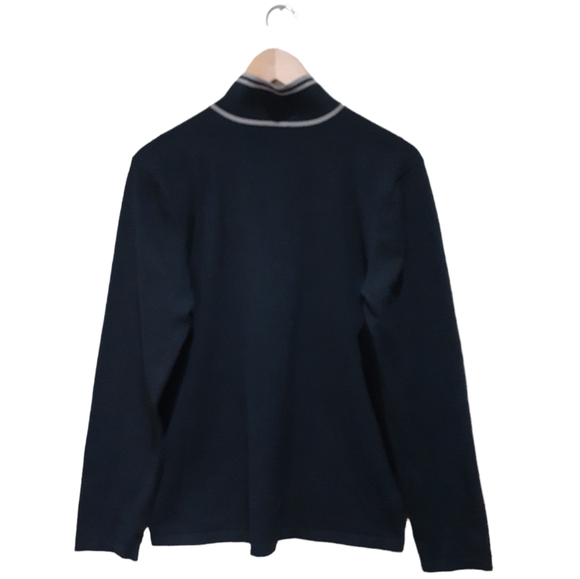 Armani Collezioni Men's Size Large Pullover 1/4 Zip Silk Blend Sweater Black - Picture 3 of 7